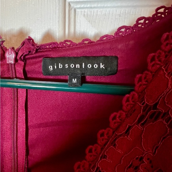 Gibson Burgundy Lace Dress - Picture 2 of 5
